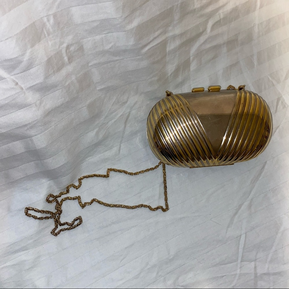 Vintage silver and gold metal mini bag